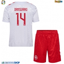 Maglie da calcio Danimarca Mikkel Damsgaard #14 Seconda Maglia Bambino Europei 2024 Manica Corta (+ Pantaloni corti)